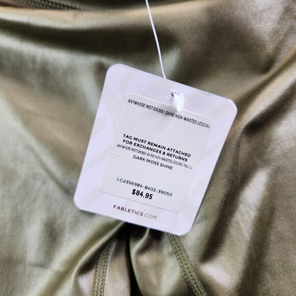 Fabletics Leggings Womens L Dark Moss Shine Anywhere Motion 365 High Waisted - Picture 7 of 14